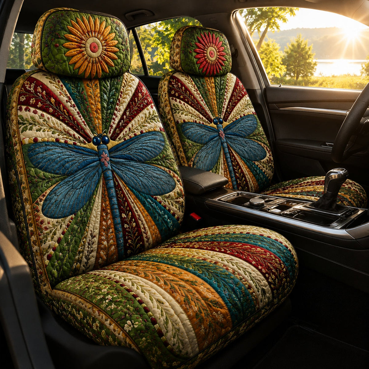 Dragonfly Garden - Vintage Car Seat Covers