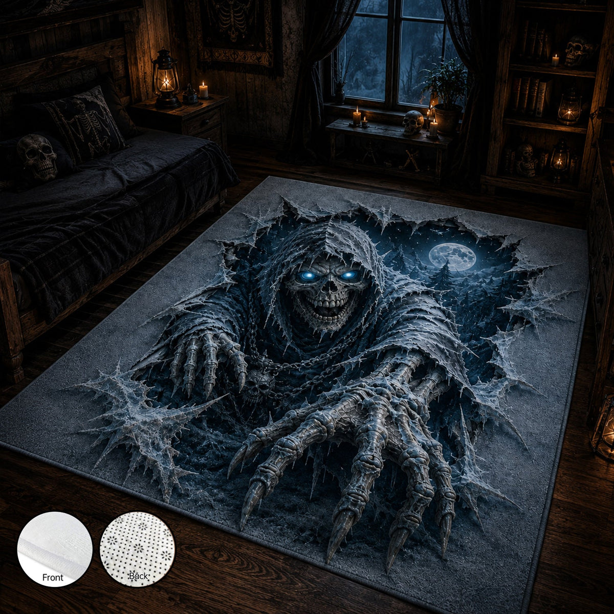 Grim Reaper 3D Illusion Area Rug
