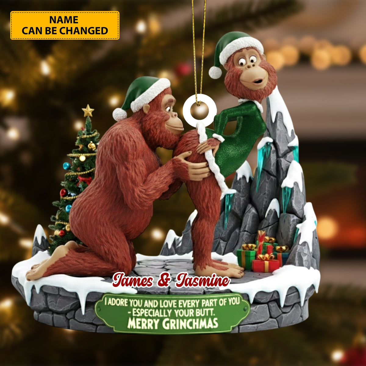Bigfoot Couple Ornament – Personalized Funny Christmas Gift