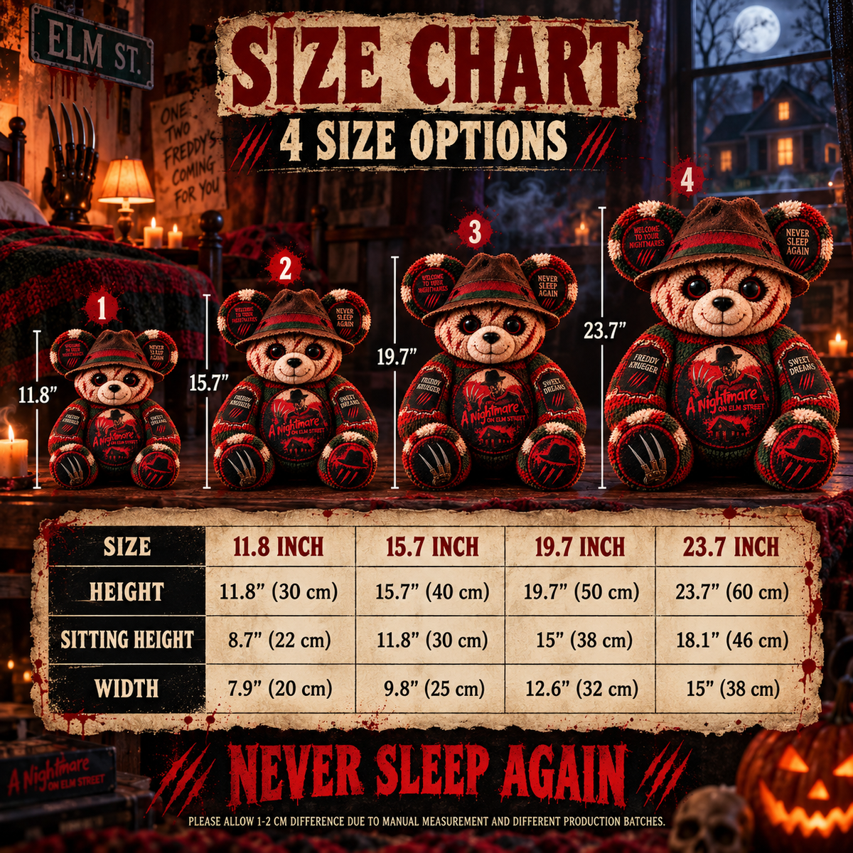 Freddy Krueger Nightmare Horror Custom Shape Pillow – Spooky Halloween Pillow