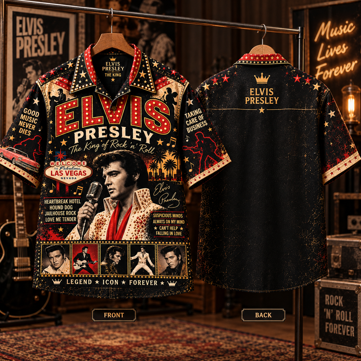 Elvis Presley Hawaiian Shirt- Vintage Music Fan Gift