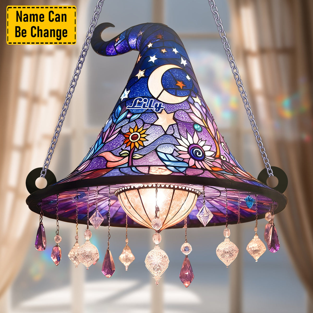 Witch Hat - Personalized Witch Acrylic Window Hanging Suncatcher