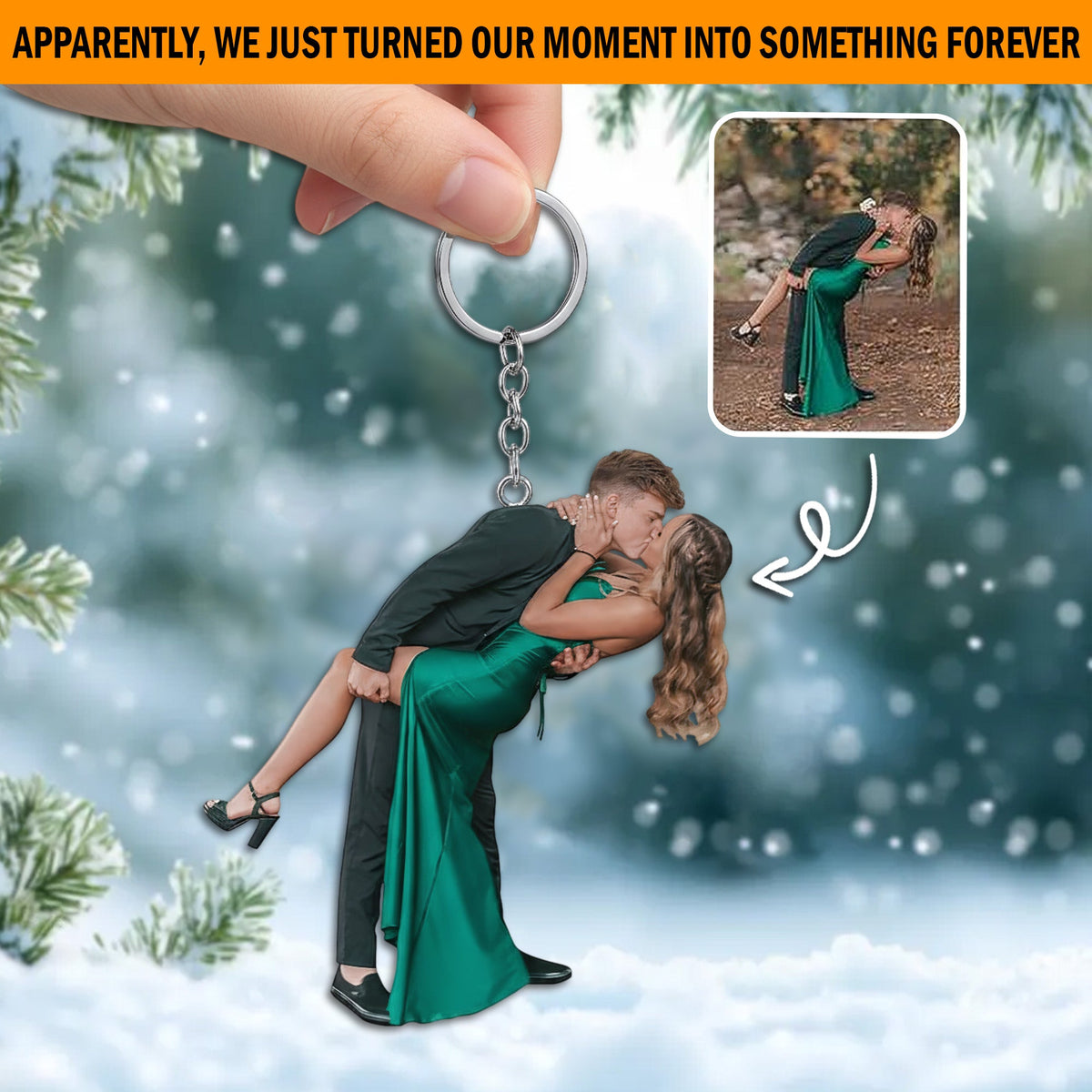 Personalized Custom Photo Couple Keychain