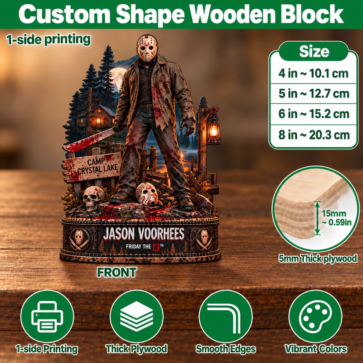 Jason Voorhees Camp Crystal Lake - Horror Collectible Table Decor