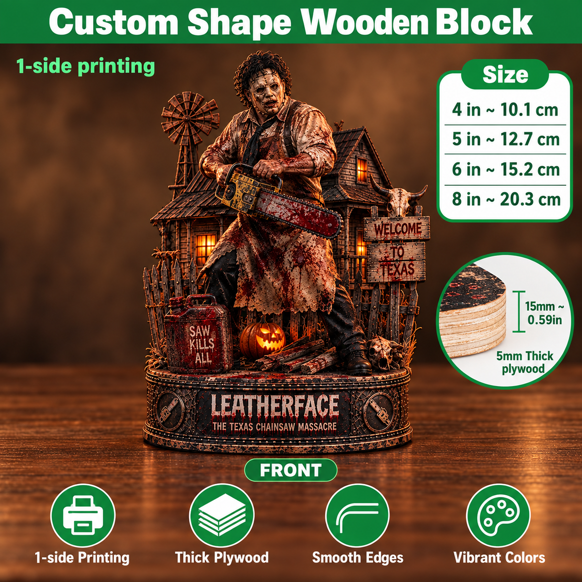 Leatherface Chainsaw Killer - Horror Collectible Table Decor