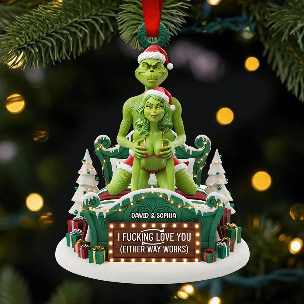 Funny Couple Christmas Ornament - Personalized Gifts For Couple Ornament