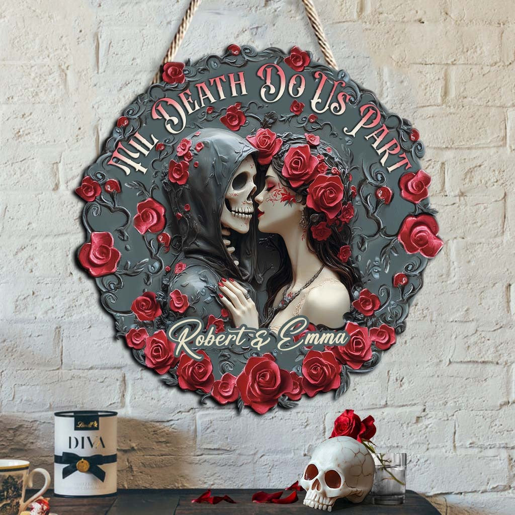 Til Death Do Us Part Custom Shaped Wood Sign - Gift For Couple