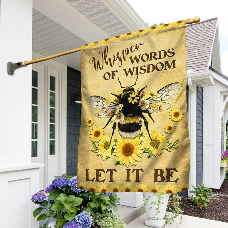 Bee Hippie Garden Flag, House Flag