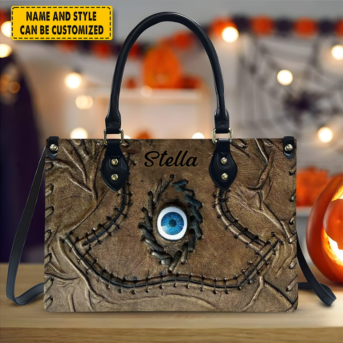 Halloween Book Of Spells Leather Handbag