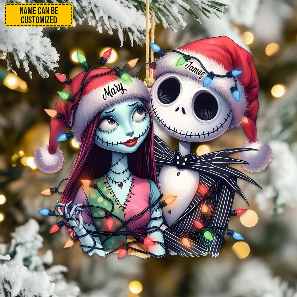 Personalized Skull Couple Ornament
