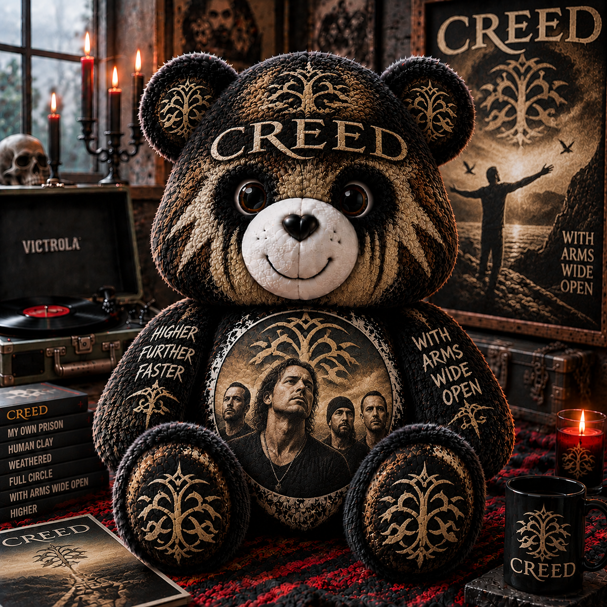 Creed Custom Shaped Bear Pillow – Unique Gift for Classic Music Lovers