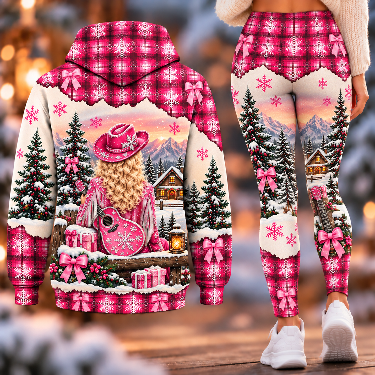 Dolly Parton Christmas Hoodie and Leggings Set
