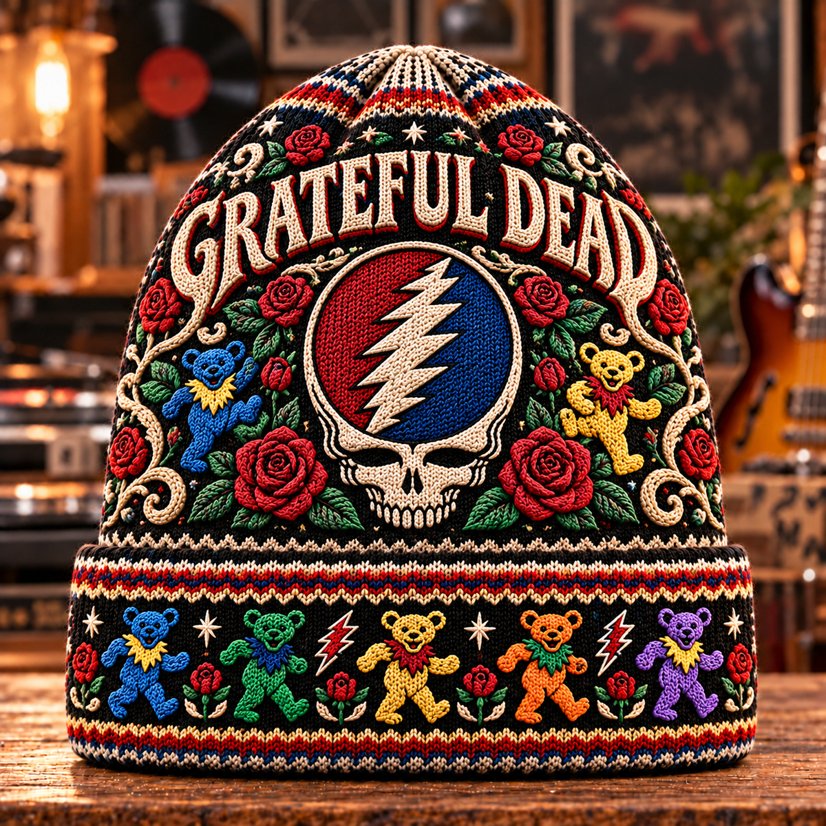 Grateful Dead Beanie Hat - Retro Rock Music Gift