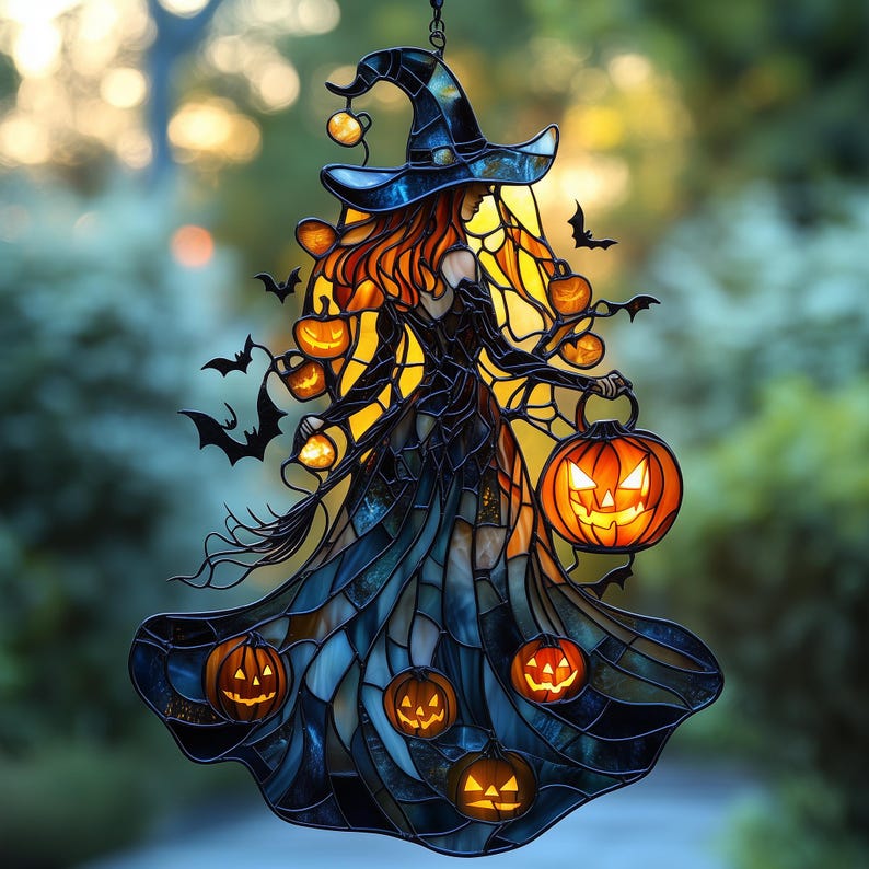 Spooky Witch Glow – Acrylic Window Suncatcher
