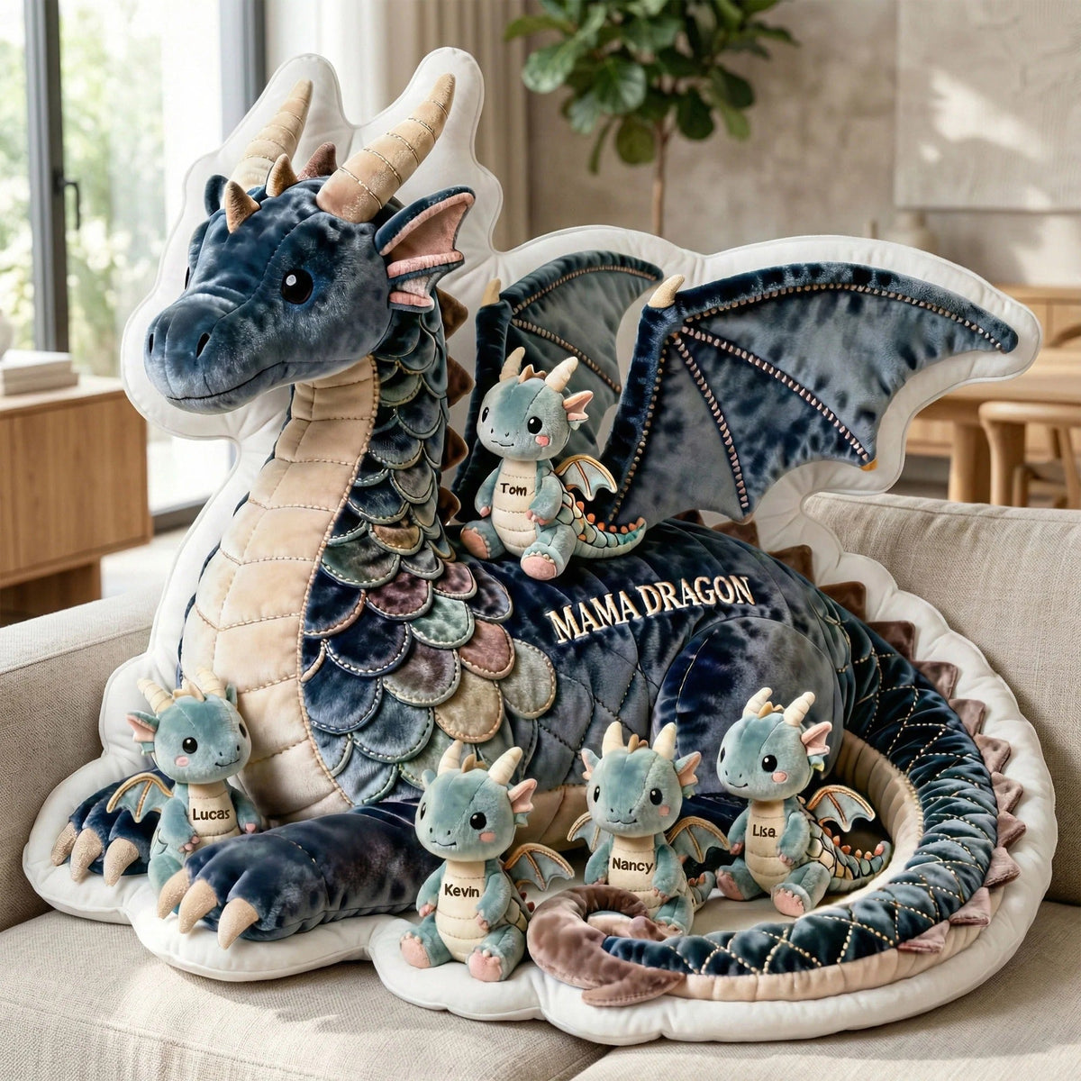 Dragon Mom Pillow - Personalized Gifts For Mother's Day Pillow
