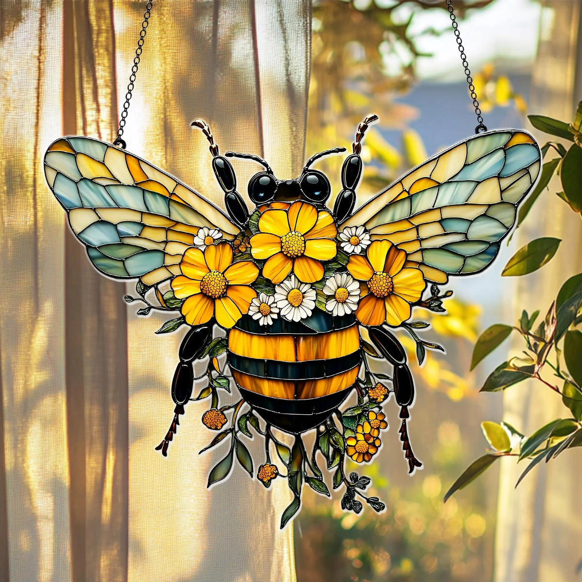 Daisy Bee Acrylic Window, Acrylic Window Hanging