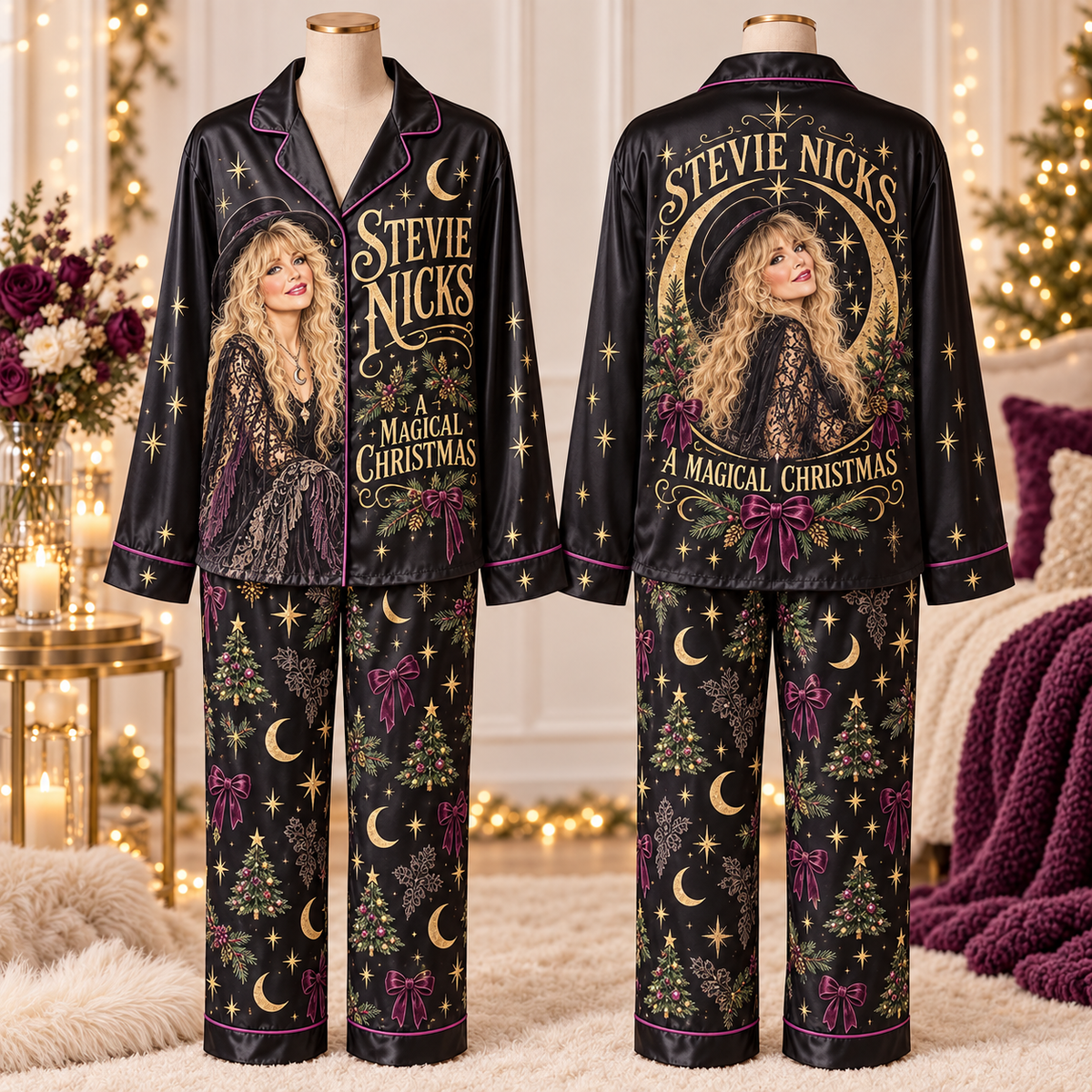 Stevie Nicks A Magical Christmas Pajama Set - Unique Christmas Gift for Music Fans