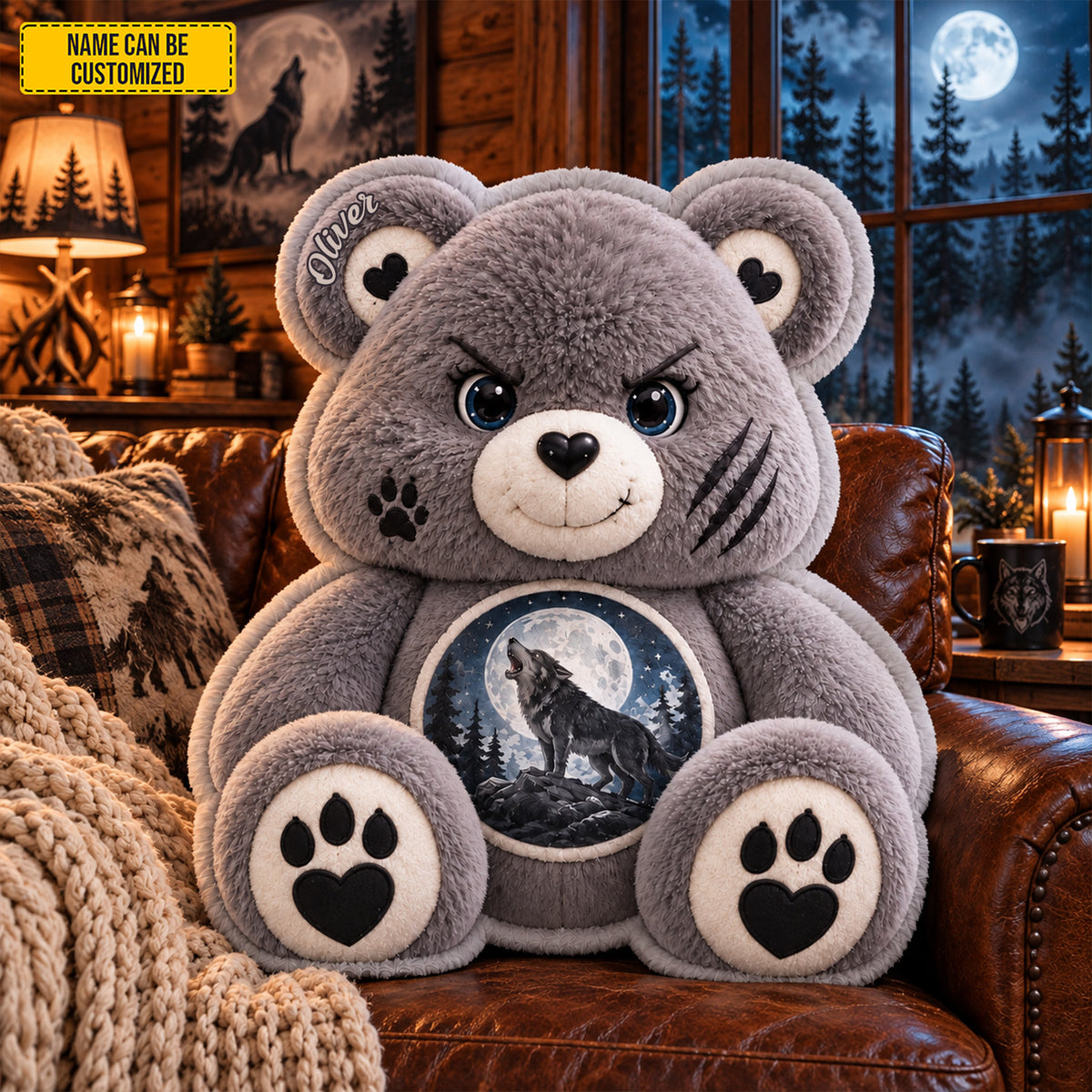 Personalized Bear Wolf Custom Shaped Pillow