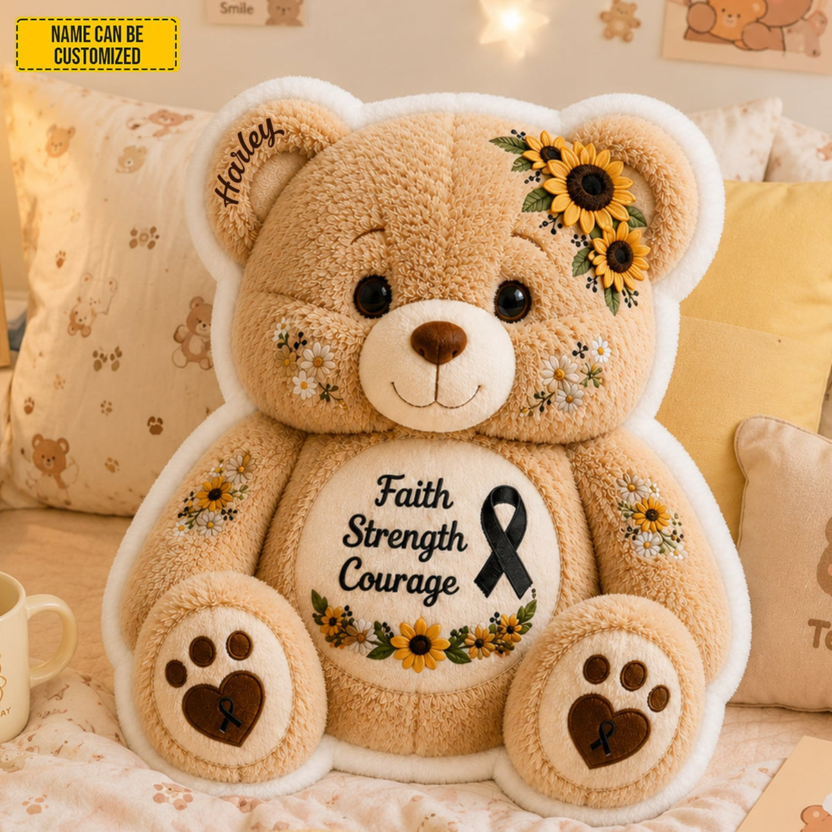 Personalized Skin Cancer Bear Pillow