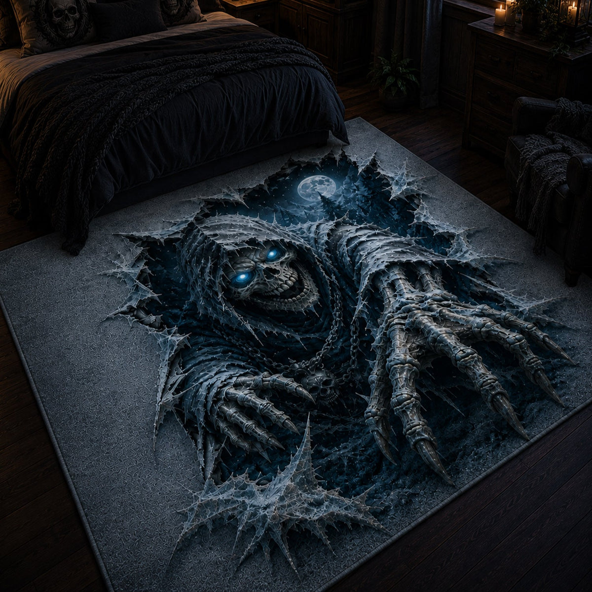 Grim Reaper 3D Illusion Area Rug