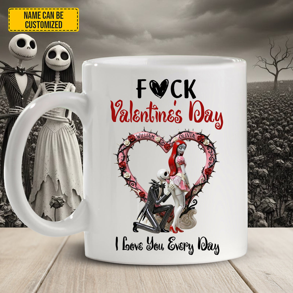 I Love You Every Day - Personalized Couple White Mug
