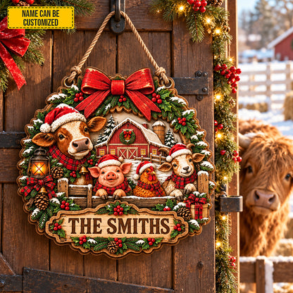 Personalized Christmas Farmhouse Wooden Sign