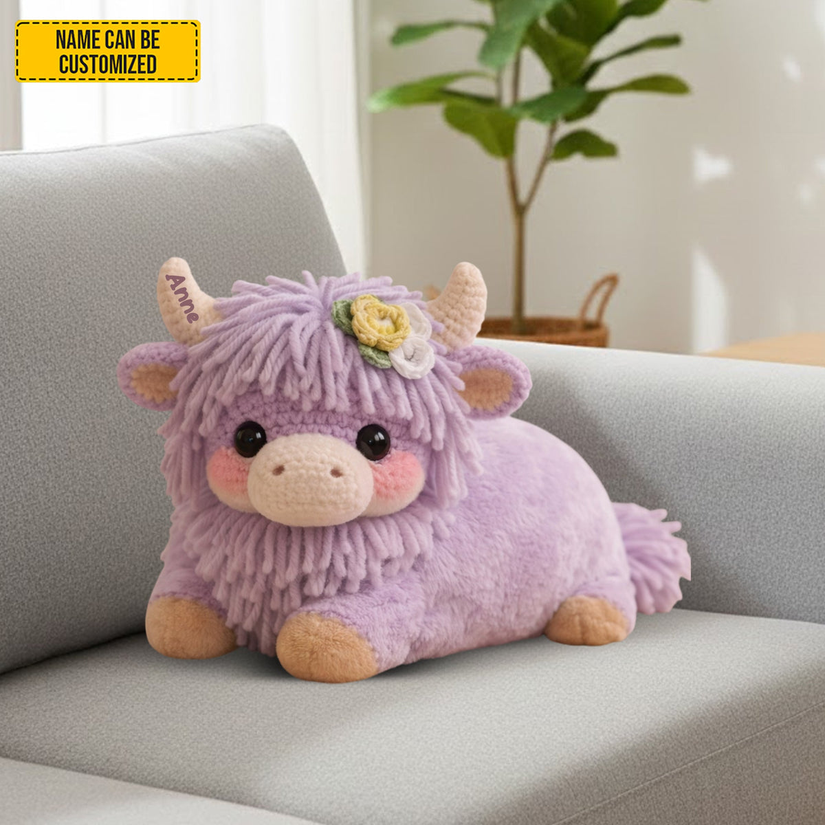 Cute Highland Cow - Personalized Cozy Highland Cow Shaped Pillow