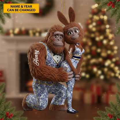 Toile in the Wild – Personalized Bigfoot & Bunny Ornament