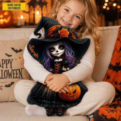 Personalized Gothic Witch Halloween Shape Pillow