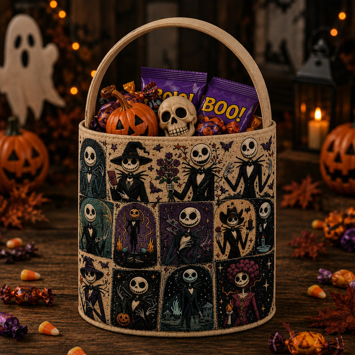 Halloween Skeleton Trick-or-Treat Candy Basket