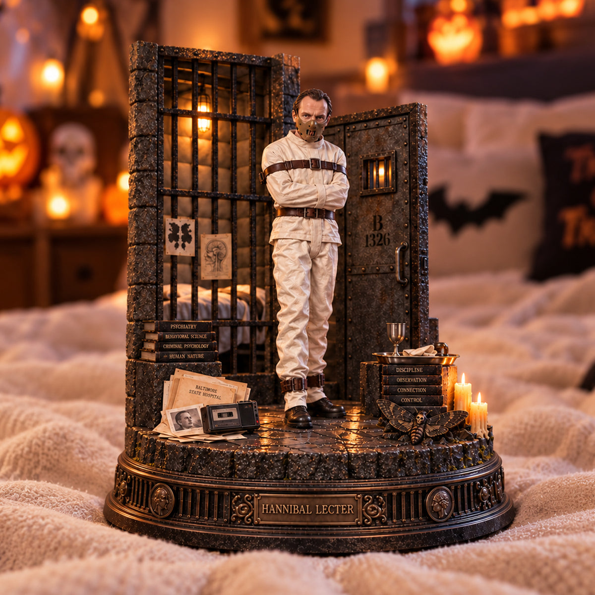 Hannibal Lecter Wooden Block - Collectible Table Decor