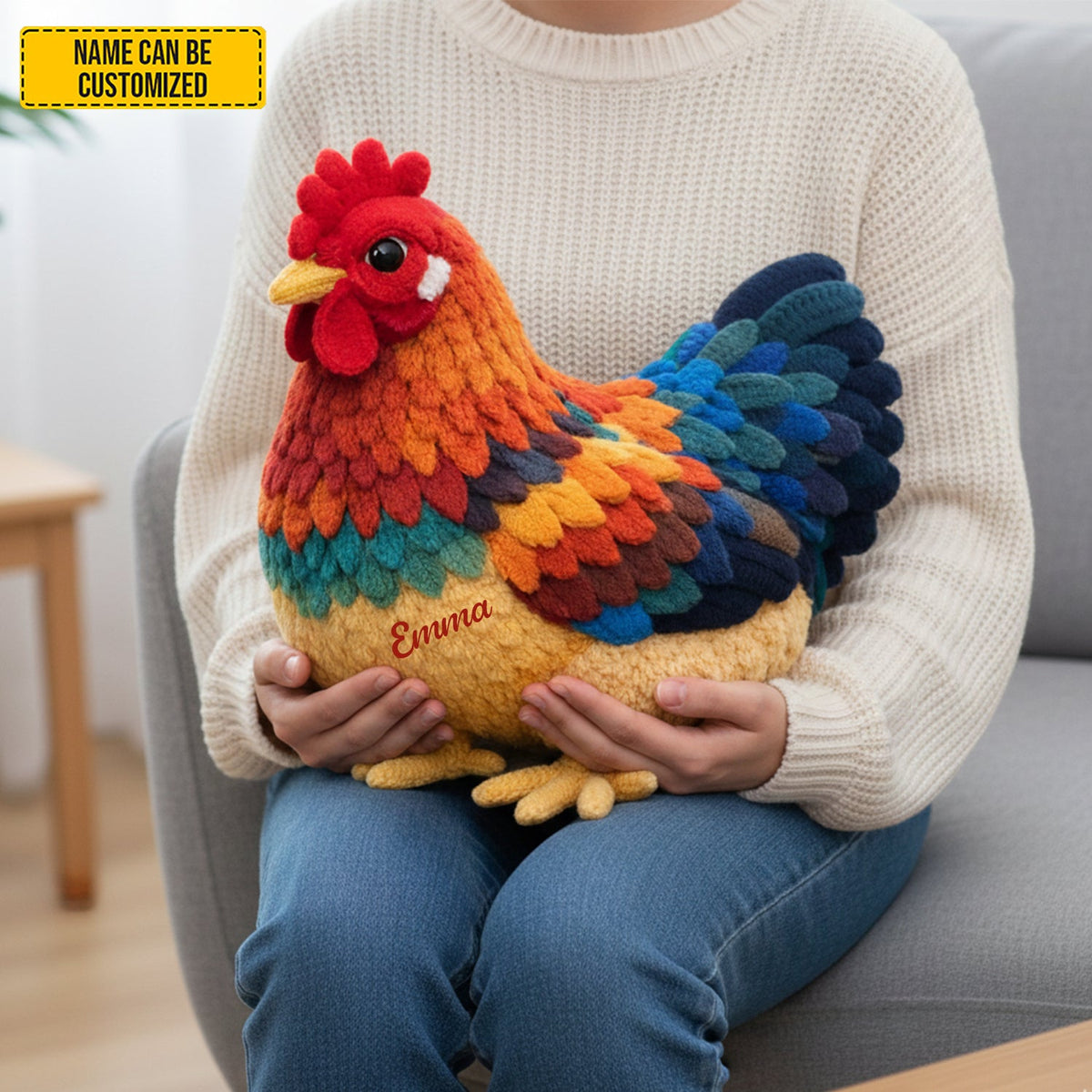 Personalized Cozy Chicken Farmhouse Shaped Pillow