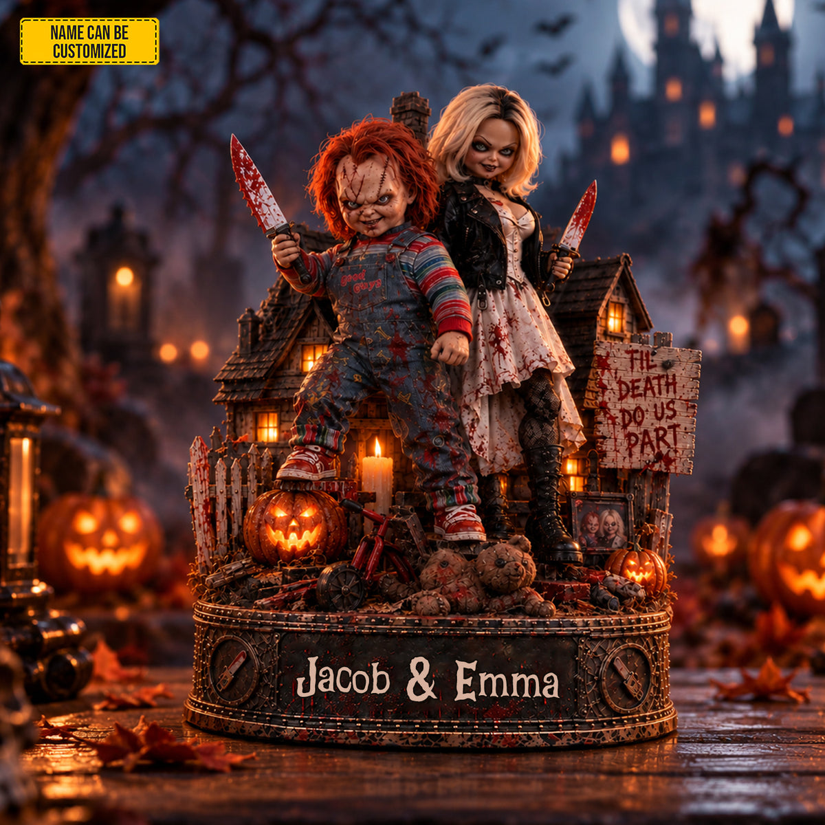 Personalized Chucky & Tiffany Halloween Couple Acrylic Plaque