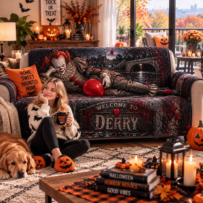 Pennywise Welcome to Derry – Halloween Horror Quilted Home Decor