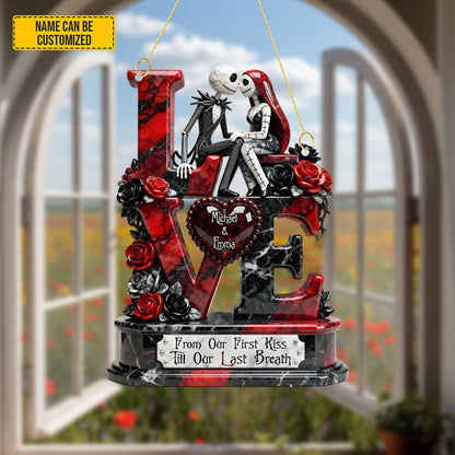 Personalized Gothic Skull Couple Acrylic Window
