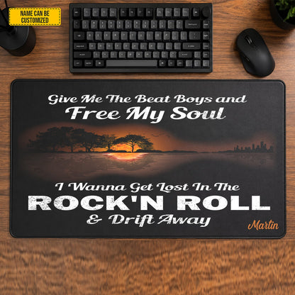 Rock 'N Roll & Drift Away - Personalized Classic Rock Desk Mat