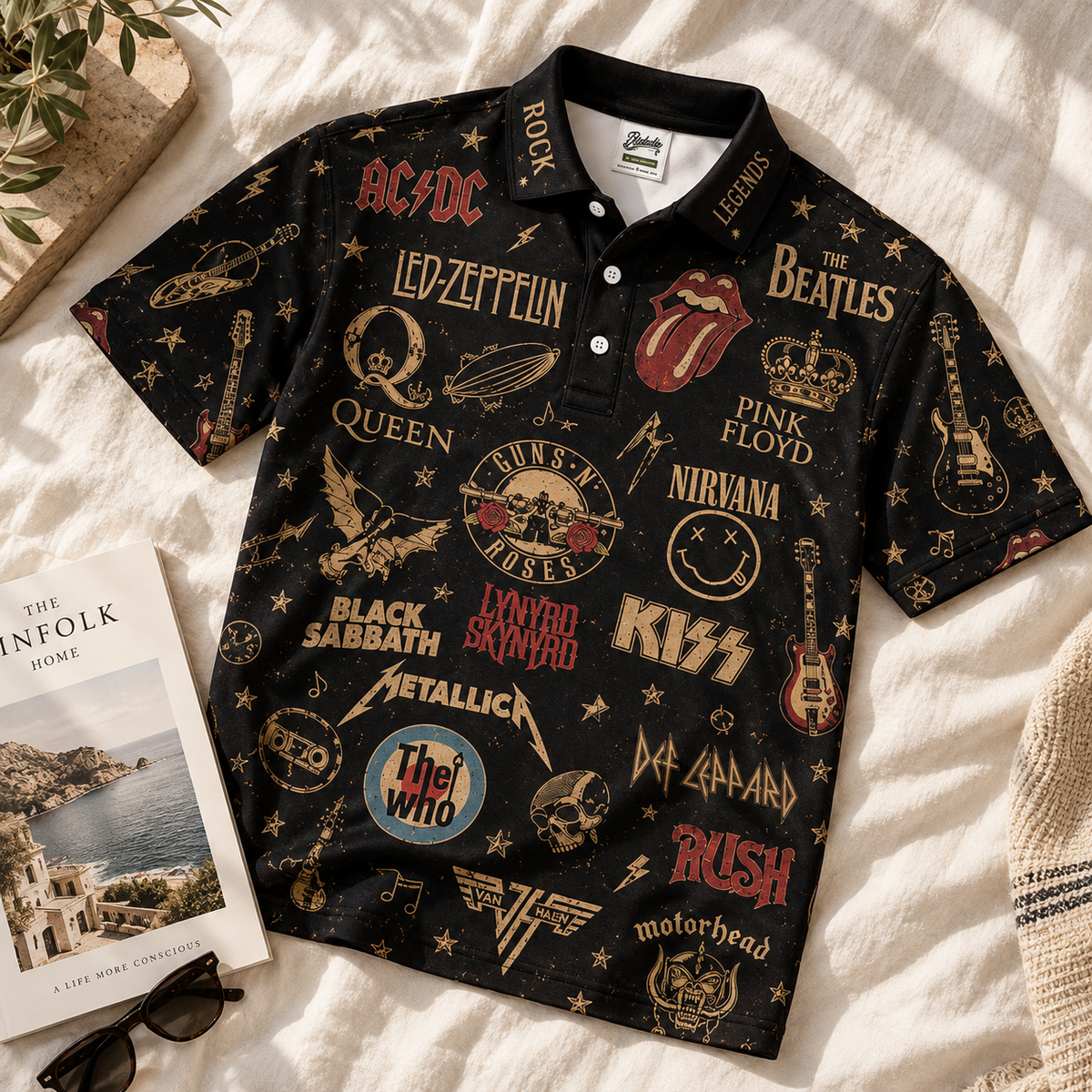 Classic Rock Legends All-Over Print Polo Shirt, Music Lover Gift for Men 2