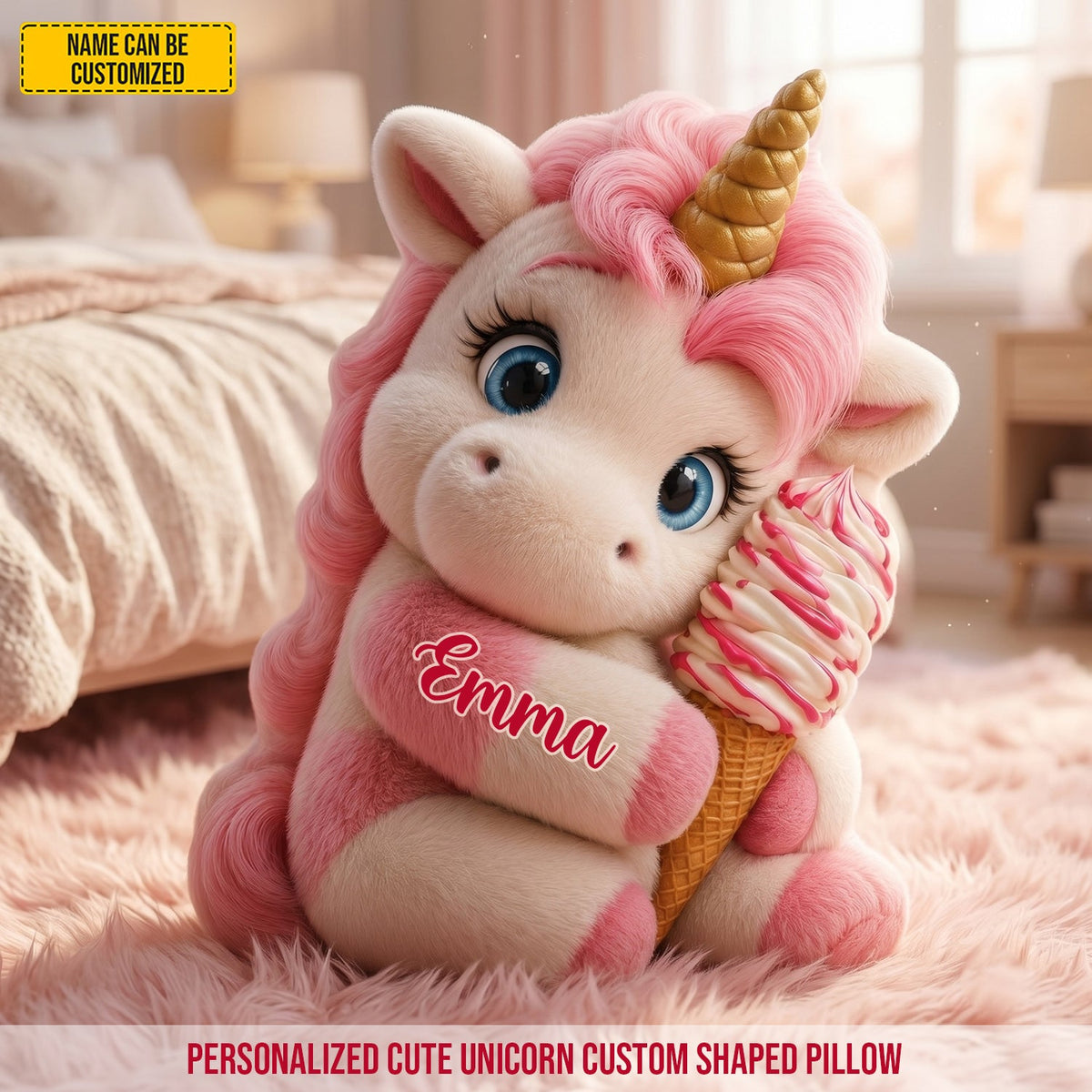 Personalized Cute Unicorn Custom Shaped Pillow
