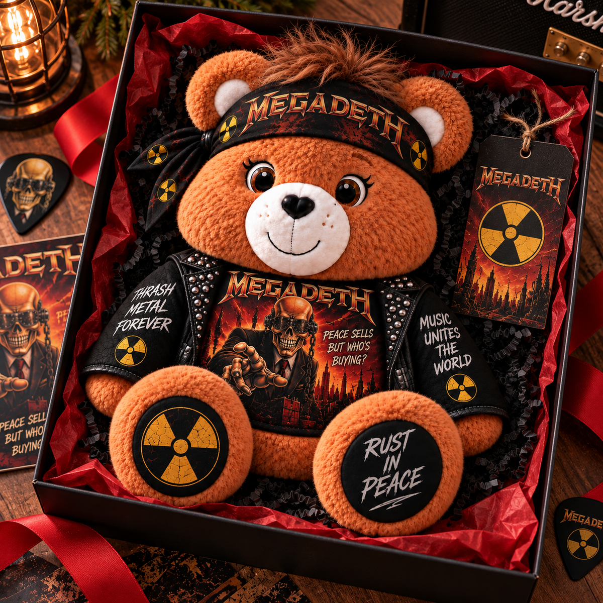 Megadeth Custom Shaped Bear Pillow – Unique Gift for Classic Music Lovers