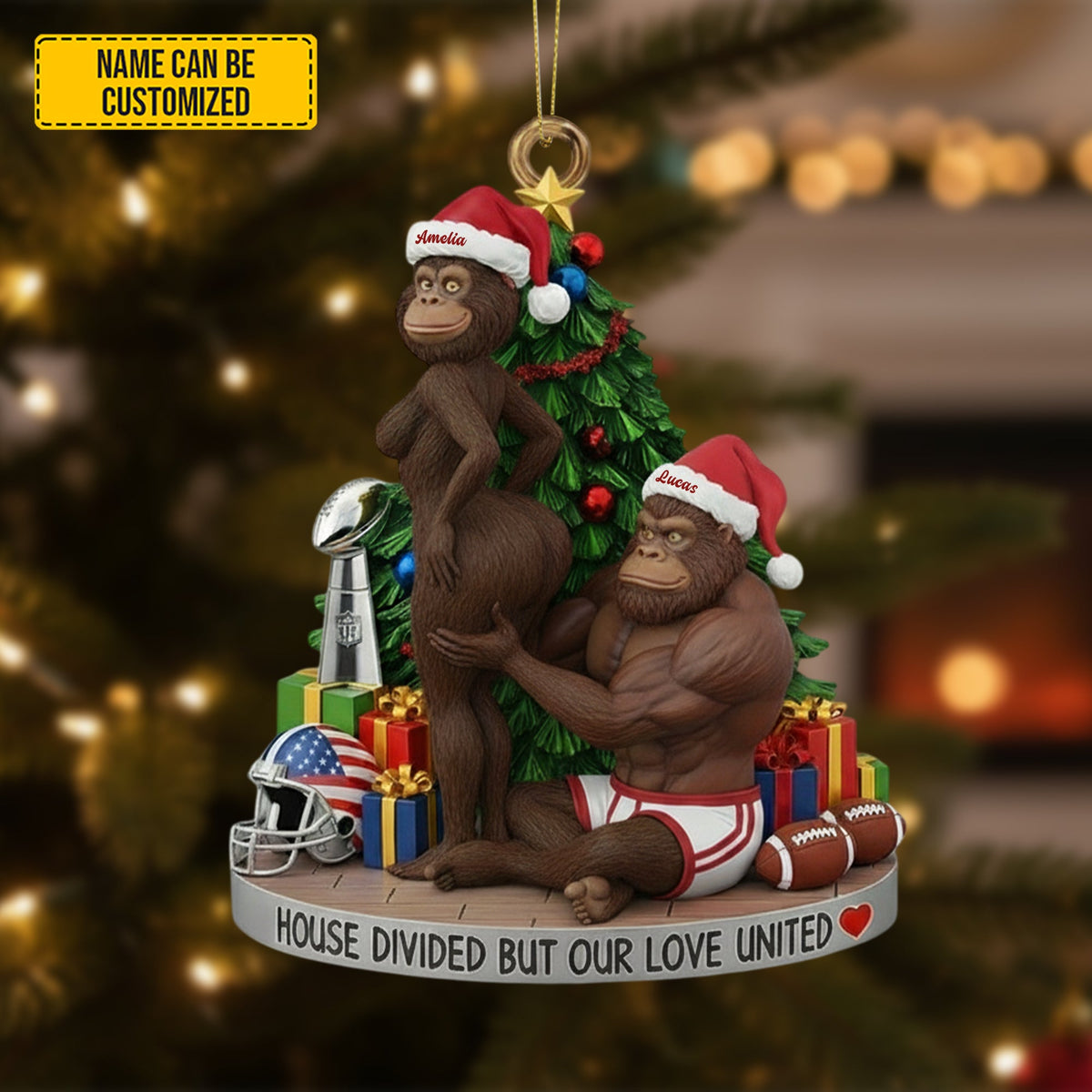 Bigfoot Couple Ornament – Personalized Funny Christmas Gift