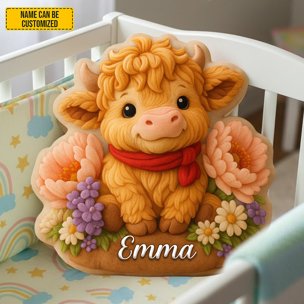 Cute Highland Cow - Personalized Highland Cow Shaped Pillow
