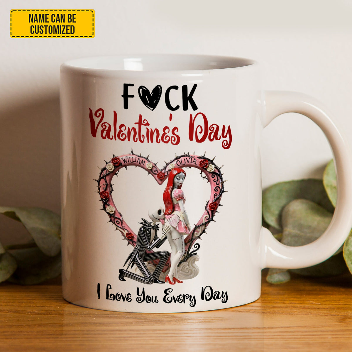 I Love You Every Day - Personalized Couple White Mug