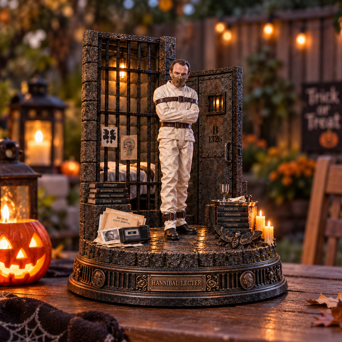 Hannibal Lecter Wooden Block - Collectible Table Decor