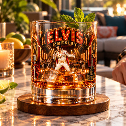 The King of Rock 'n' Roll – Elvis Presley Inspired Whiskey Glass