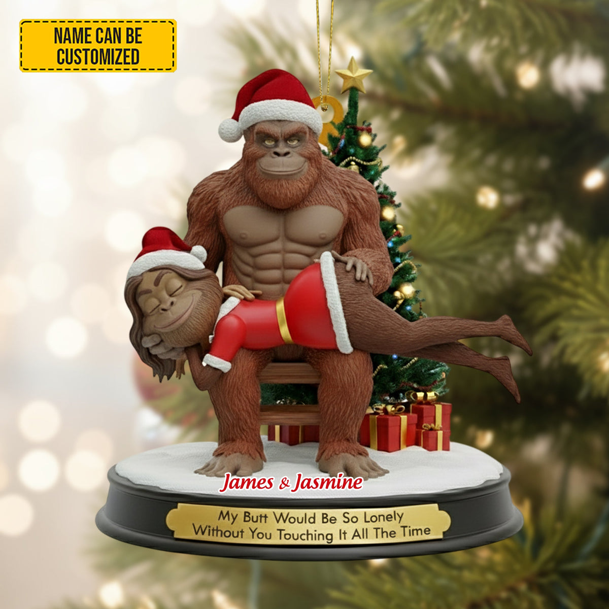 Bigfoot Couple Ornament – Personalized Funny Christmas Gift