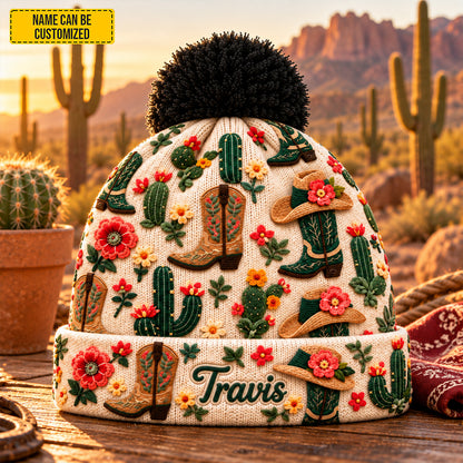Personalized Western Cowgirl Beanie Hat