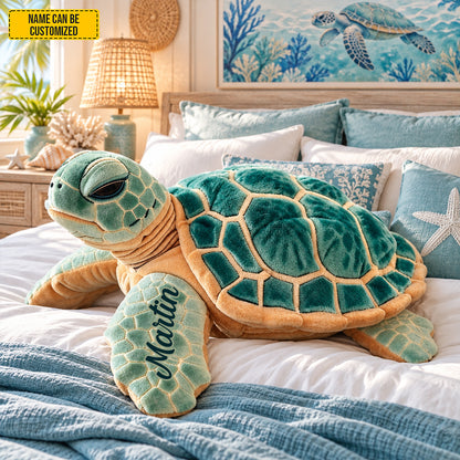 Personalized Sea Turtle Custom Shaped Pillow
