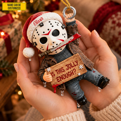 Personalized Jason Voorhees Christmas Ornament - Funny Halloween Christmas Gift for Horror Fans