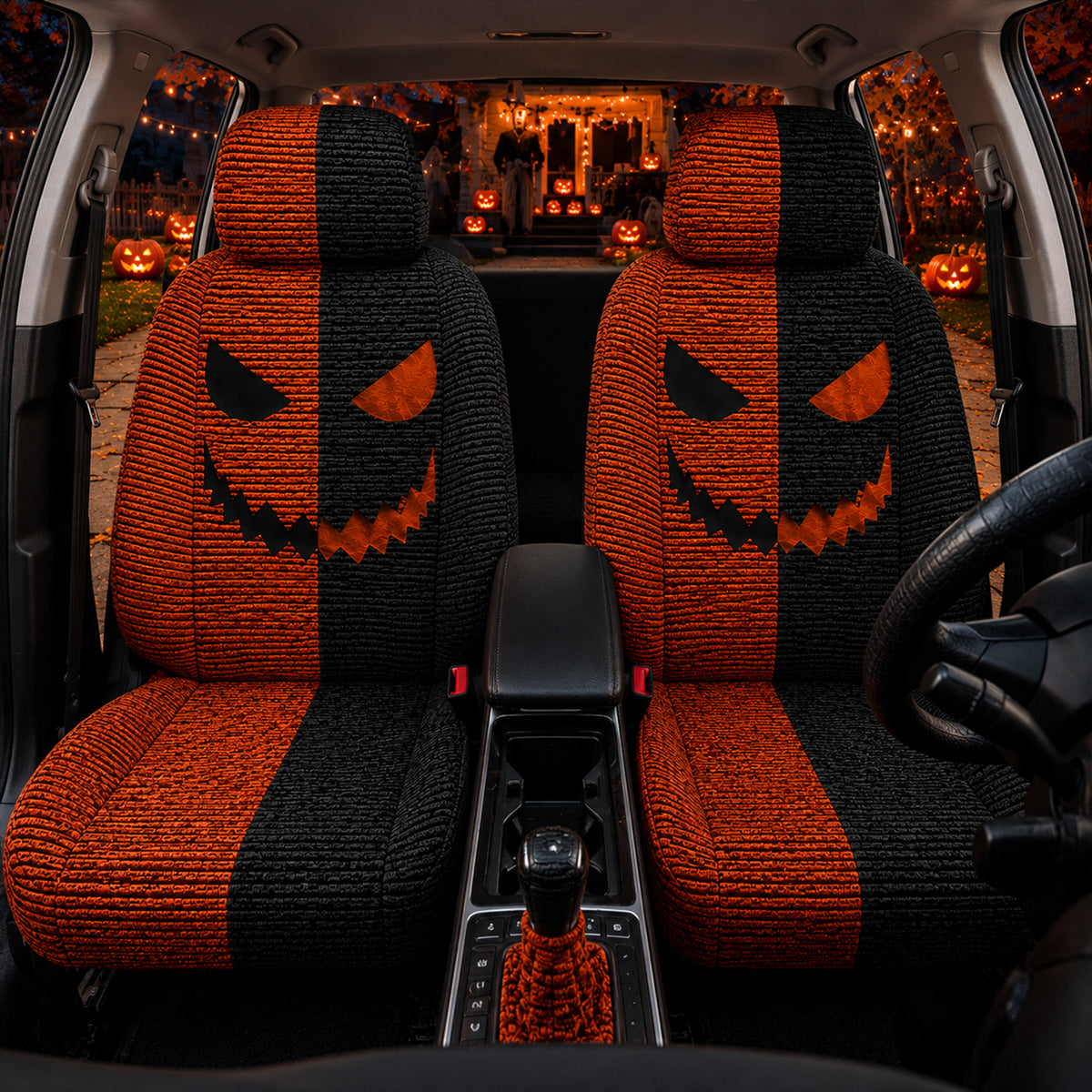 Halloween Pumpkin Car Seat Covers –  Gift for Horror Fans