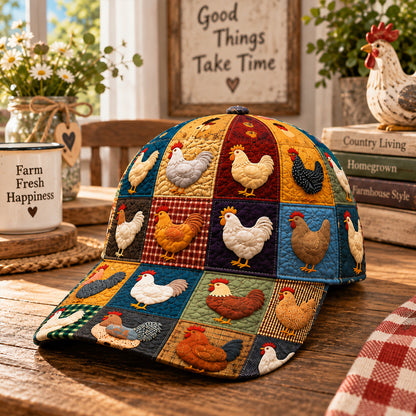 Colorful Chicken Patchwork Classic Cap – Cute Chicken Lover Gift